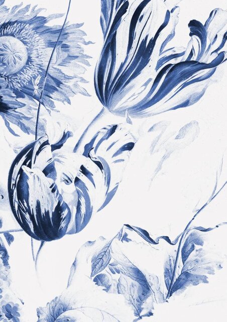 KEK Amsterdam Royal Blue Flowers II bloemen behang