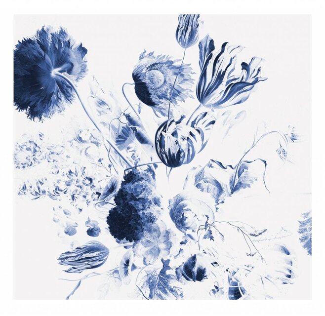 KEK Amsterdam Royal Blue Flowers II bloemen behang