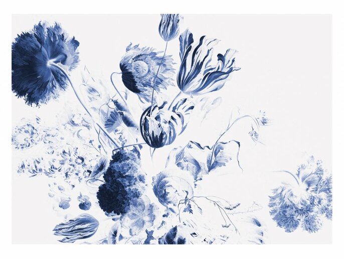 KEK Amsterdam Royal Blue Flowers II bloemen behang