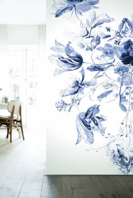 KEK Amsterdam Royal Blue Flowers III bloemen behang