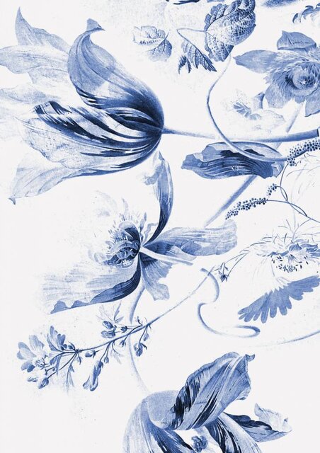 KEK Amsterdam Royal Blue Flowers III bloemen behang