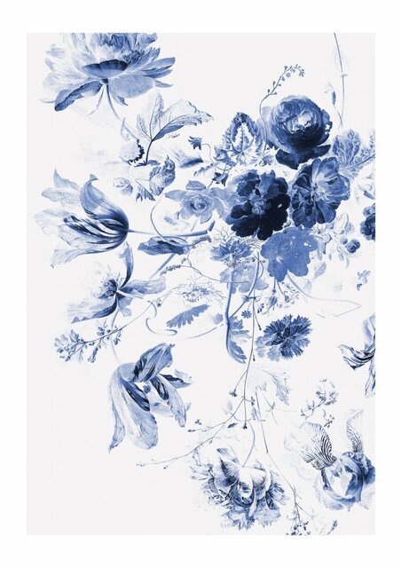 KEK Amsterdam Royal Blue Flowers III bloemen behang