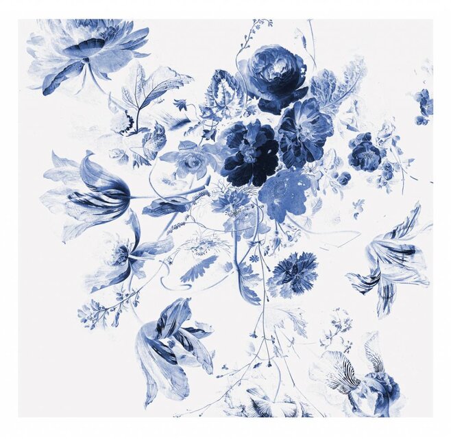 KEK Amsterdam Royal Blue Flowers III bloemen behang
