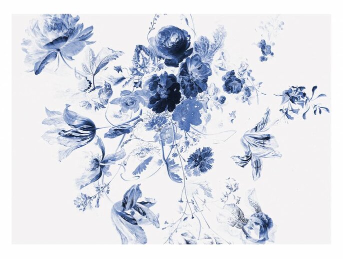 KEK Amsterdam Royal Blue Flowers III bloemen behang