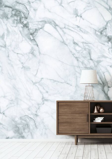 KEK Amsterdam Marble wallpaper white gray