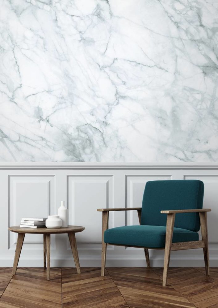 KEK Amsterdam Marble wallpaper white gray