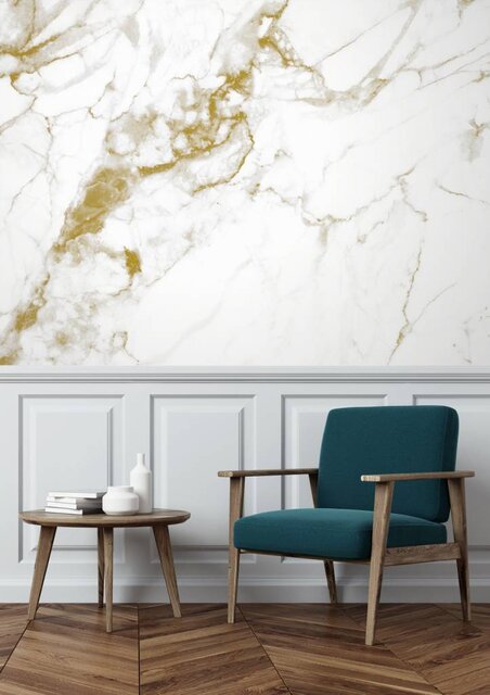 KEK Amsterdam Carta da parati in marmo bianco oro