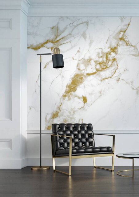 KEK Amsterdam Marmortapete Weißgold