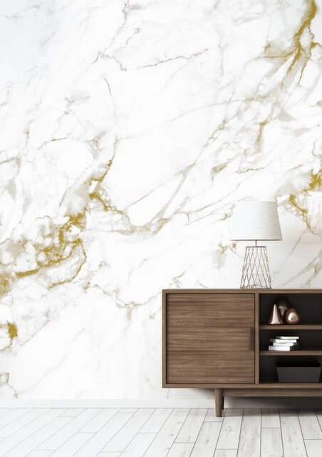 KEK Amsterdam Carta da parati in marmo bianco oro