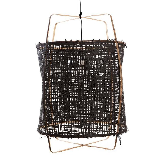 Ay Illuminate Lámpara colgante Z1 bambú cartón negro ø67x100cm