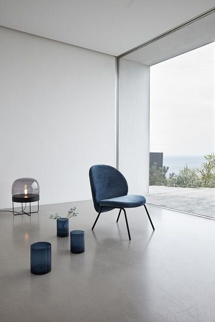 Hubsch Loungestoel blauw metaal