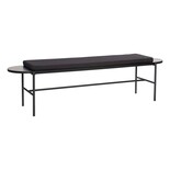 Hubsch Wooden bench with cushion black Hubsch Wooden bench with cushion black