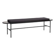 Hubsch Wooden bench with cushion black Hubsch Wooden bench with cushion black
