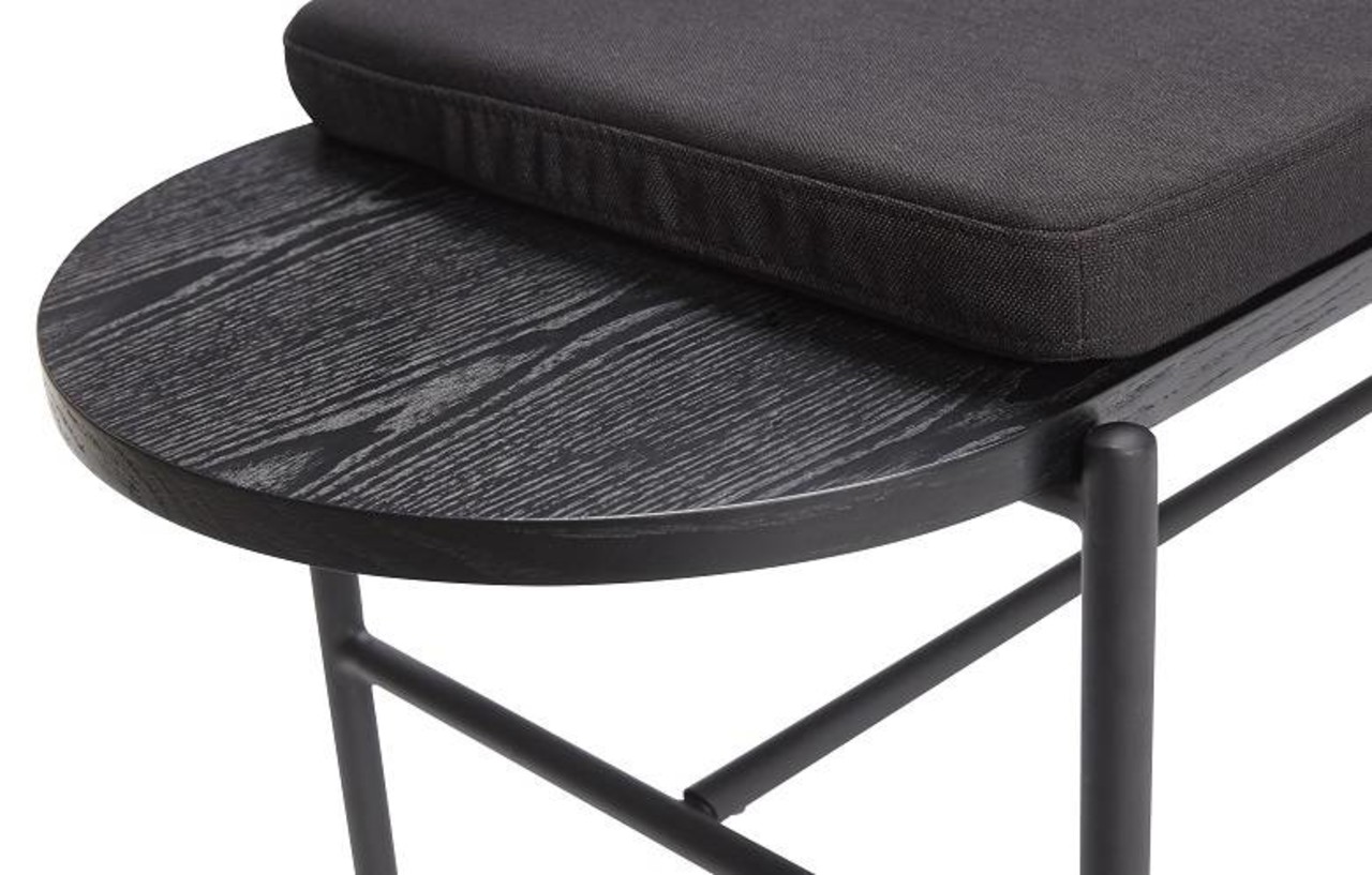 Hubsch Banc en bois avec coussin noir Hubsch Banc en bois avec coussin noir