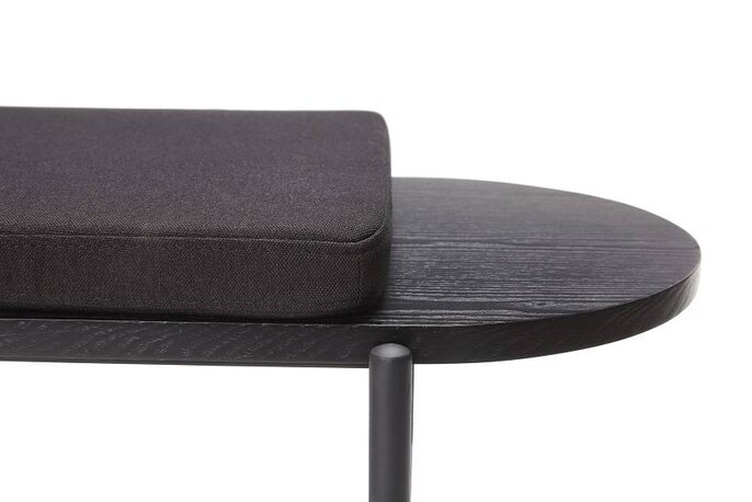 Hubsch Banc en bois avec coussin noir