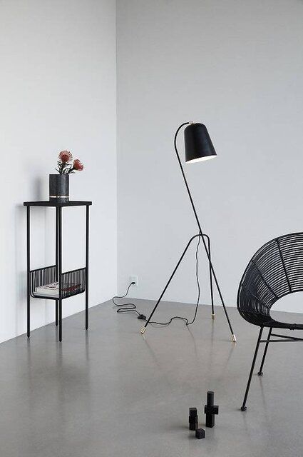 Hubsch Bijzettafel zwart metaal