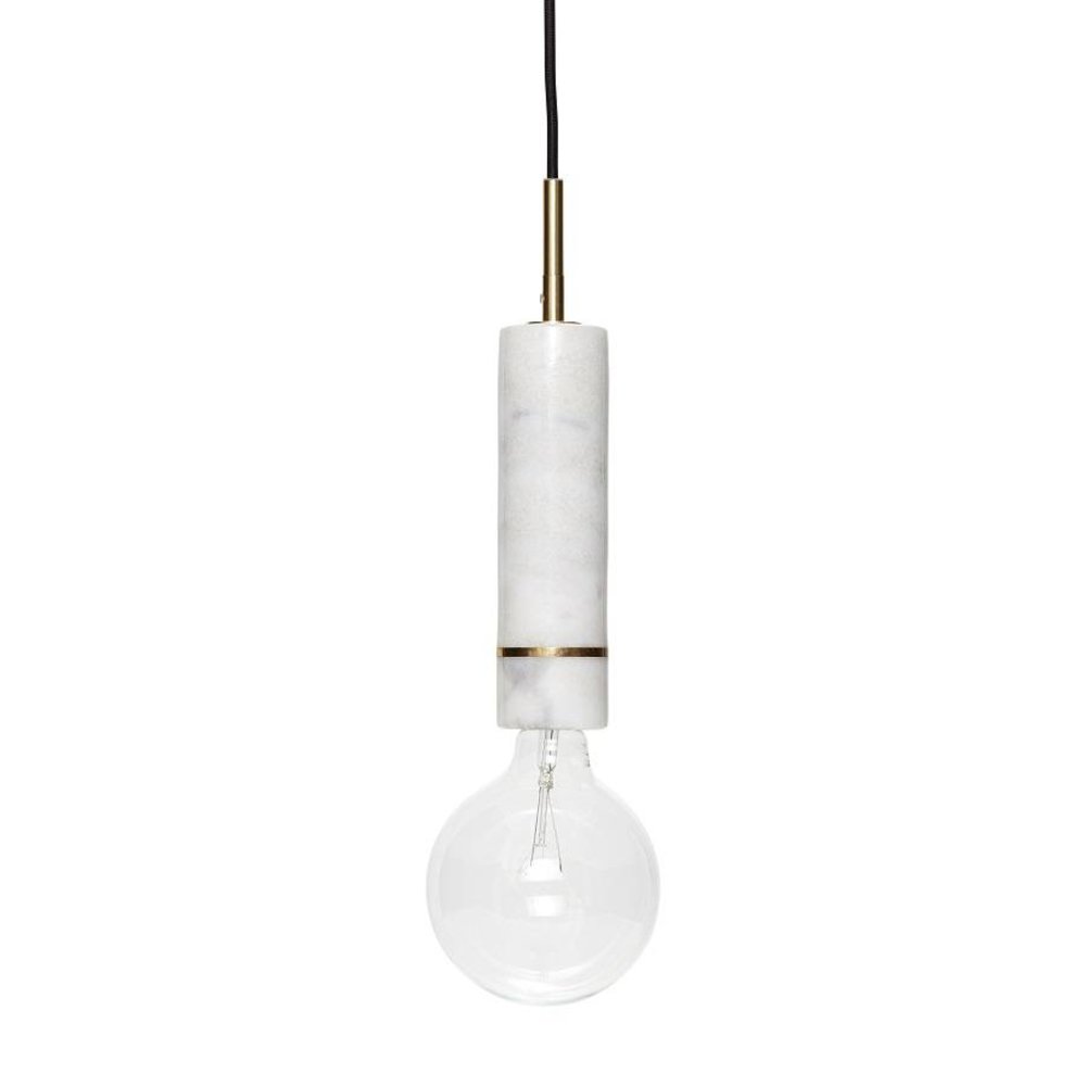 Hubsch Suspension en marbre blanc avec détail en laiton Hubsch Suspension en marbre blanc avec détail en laiton