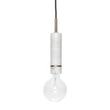 Hubsch Hanglamp wit marmer met messing detail Hubsch Hanglamp wit marmer met messing detail