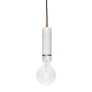 Hubsch Hanglamp wit marmer met messing detail Hubsch Hanglamp wit marmer met messing detail