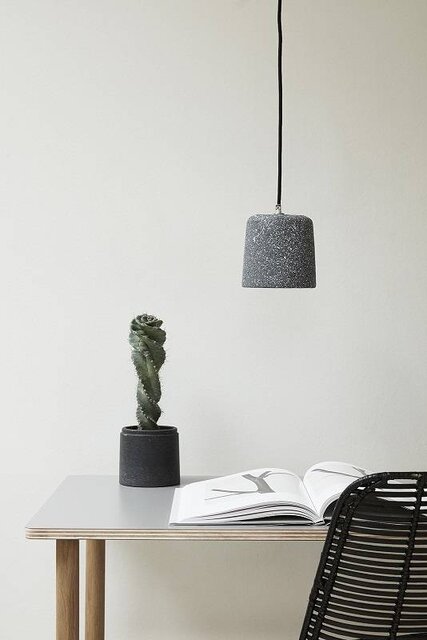 Hubsch Hanging lamp terrazzo concrete gray