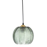 Bloomingville Hanging lamp green glass with pattern Bloomingville Hanging lamp green glass with pattern