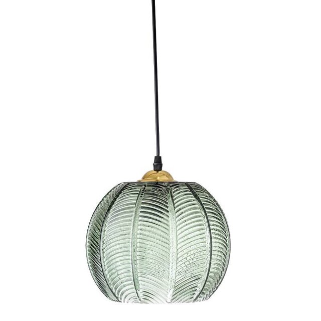Bloomingville Hanglamp groen glas met motief
