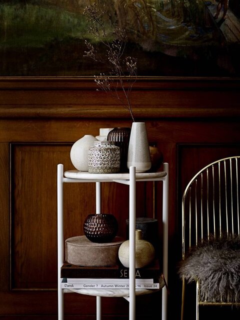 Bloomingville Boîte de rangement en daim gris