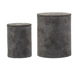 Bloomingville Opbergbox grijs suede