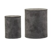 Bloomingville Opbergbox grijs suede