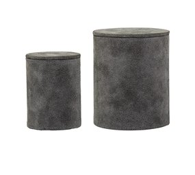 Bloomingville Caja de almacenamiento gamuza gris