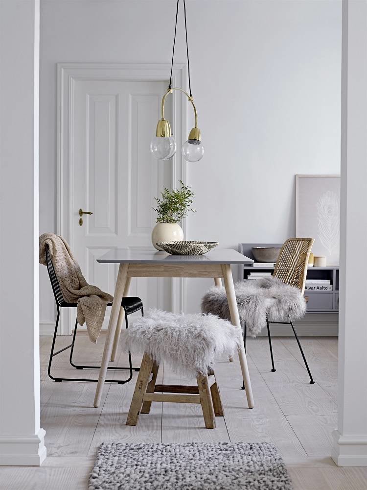 Bloomingville Plaid acrylique naturel