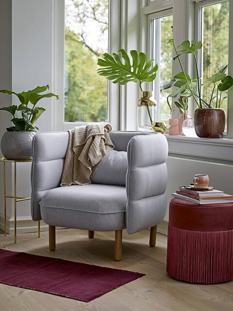 Bloomingville Plaid naturlig akryl