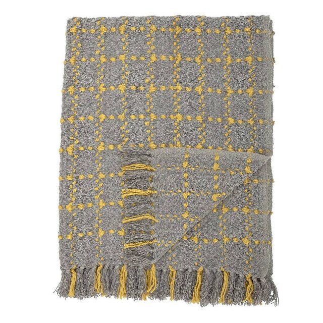 Bloomingville Plaid acrílico gris