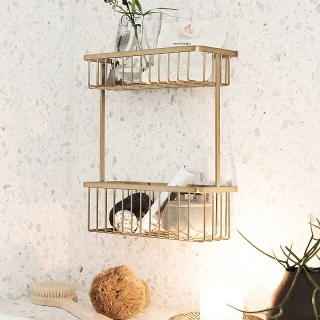 House Doctor Bagno doppio rack in ottone