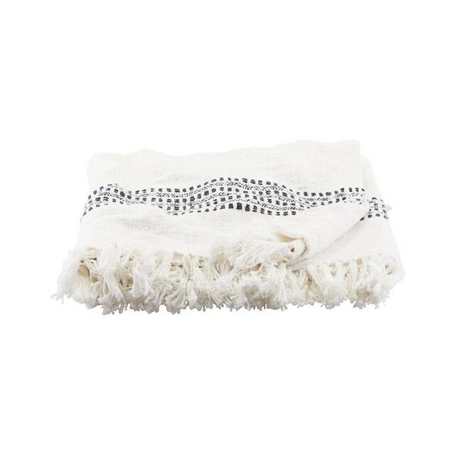 House Doctor Kolonia plaid blanc 180x130cm