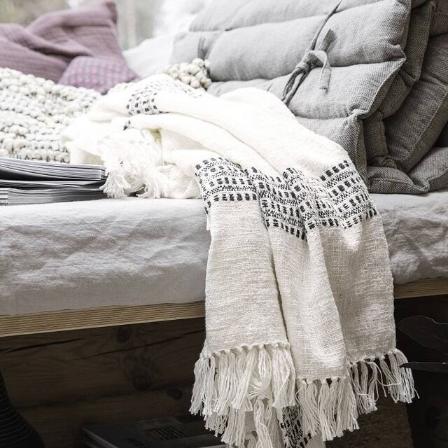 House Doctor Kolonia plaid blanc 180x130cm