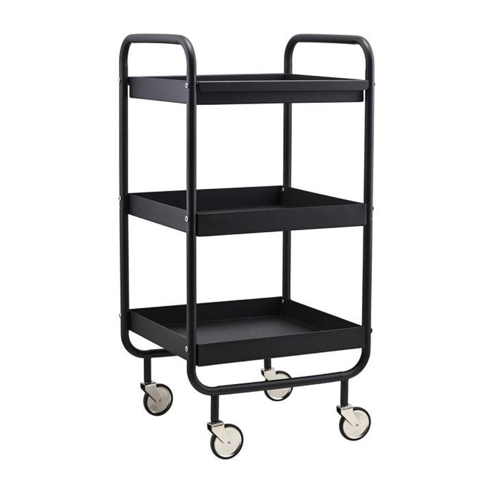 House Doctor Roll trolley zwart metaal House Doctor Roll trolley zwart metaal