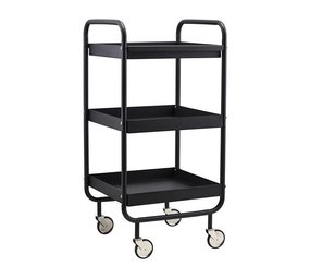 House Doctor Roll trolley zwart metaal House Doctor Roll trolley zwart metaal