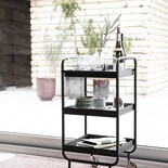 House Doctor Rollwagen aus schwarzem Metall