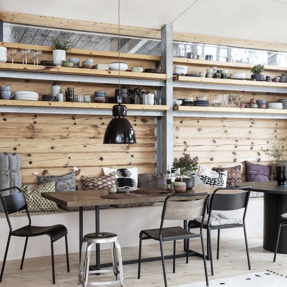 House Doctor Mesa de comedor lateral de madera metal