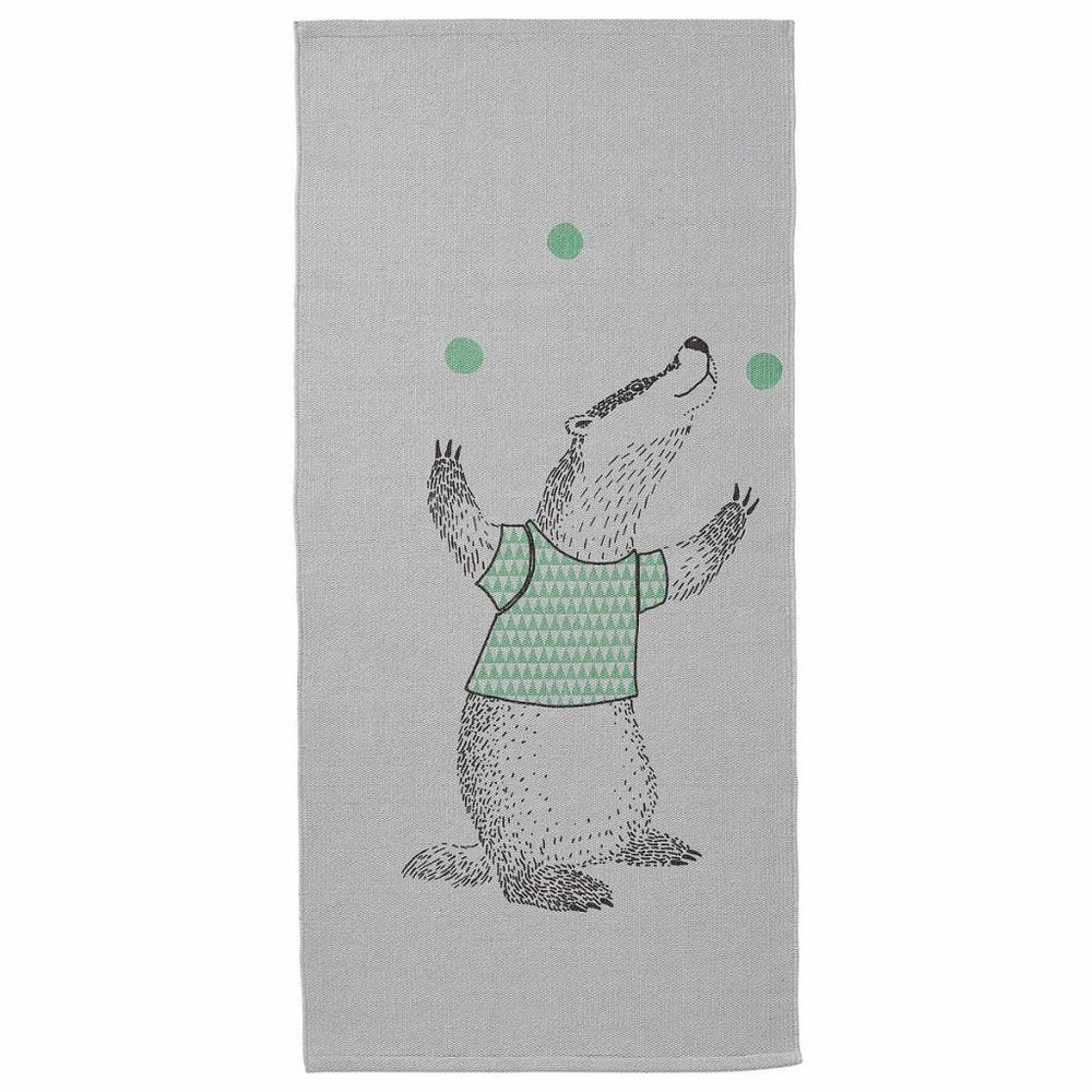 Serviette de toilette imprimée rayures coton grise LAURA Becquet | 3 SUISSES Serviette de toilette imprimée rayures coton grise LAURA Becquet | 3 SUISSES