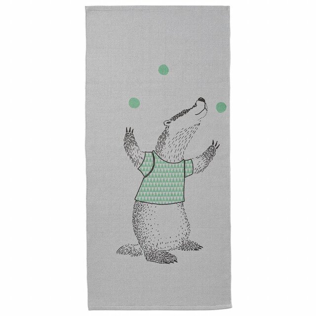 Bloomingville Mini Tæppe med vaskebjørn print