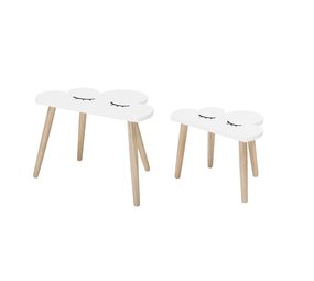 Bloomingville Mini Set di tavolini in legno bianco Bloomingville Mini Set di tavolini in legno bianco