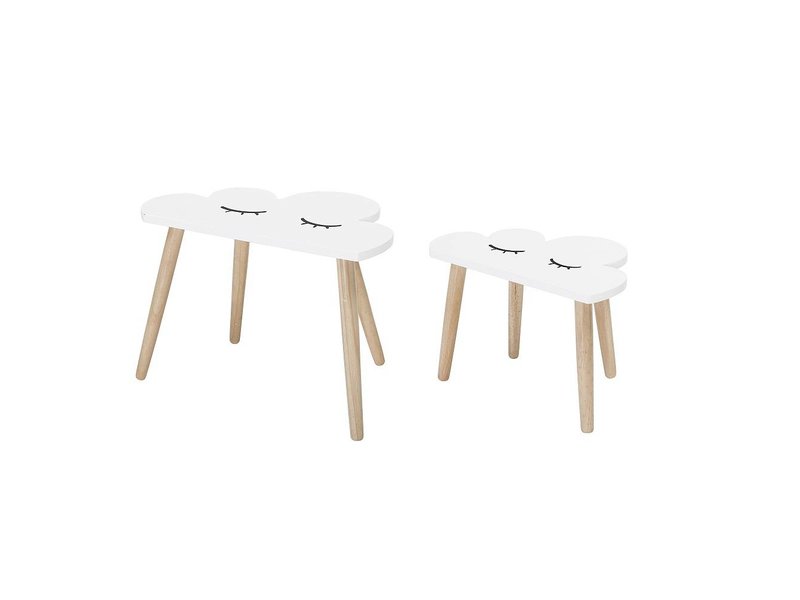 Bloomingville Mini Table Set Of Clouds White Wood Living And Co Bloomingville Mini Side Table Set Of White Wood Clouds