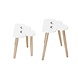 Bloomingville Mini Side table set of white wood clouds Bloomingville Mini Side table set of white wood clouds