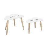Bloomingville Mini Side table set of white wood clouds Bloomingville Mini Side table set of white wood clouds