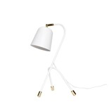 Hubsch Bordslampa vit metall med mässingsdetaljer Hubsch Bordslampa vit metall med mässingsdetaljer