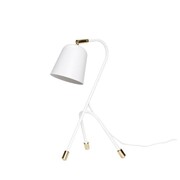 Hubsch Lampe de table en métal blanc avec détail en laiton Hubsch Lampe de table en métal blanc avec détail en laiton