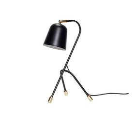 Hubsch Bordslampa svart metall med mässingsdetaljer