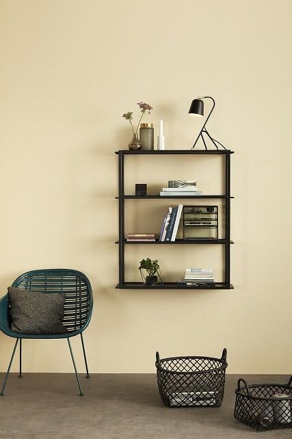 Hubsch Lampe de table en métal noir avec détail en laiton